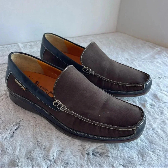 MEPHISTO Suede Sport Loafers Men size 9 Brown and black Color - Picture 2 of 15
